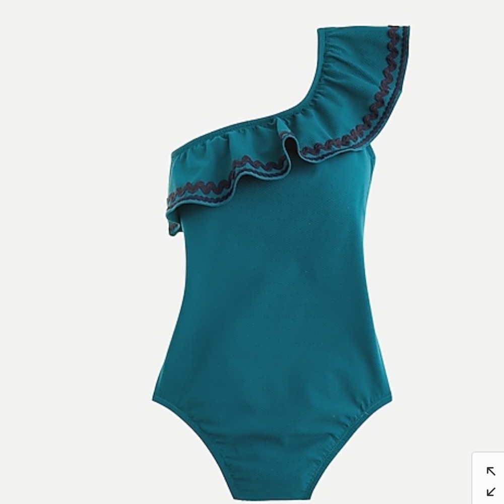 J Crew one shoulder ruffle swimsuit